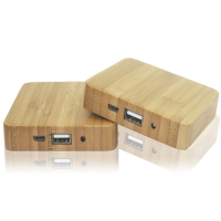 New design bamboo 5000 mAh custom power bank laser custom logo