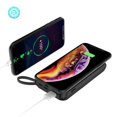 New Wireless Charger Usb Mini Portable Fast Charging With 8000mah Smart Power Bank For Mobile Phone 2020 New Wireless Charger