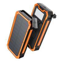 USB Solar Power Bank 30000mAh Solar Portable Charger Outputs 5V/3A Huge Capacity for Smartphones Strong Light LED